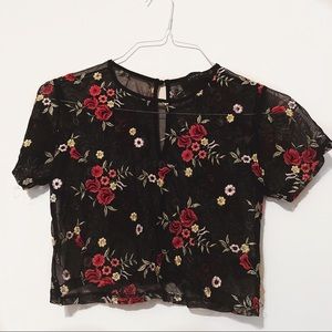 Missguided Sheer Flower Top